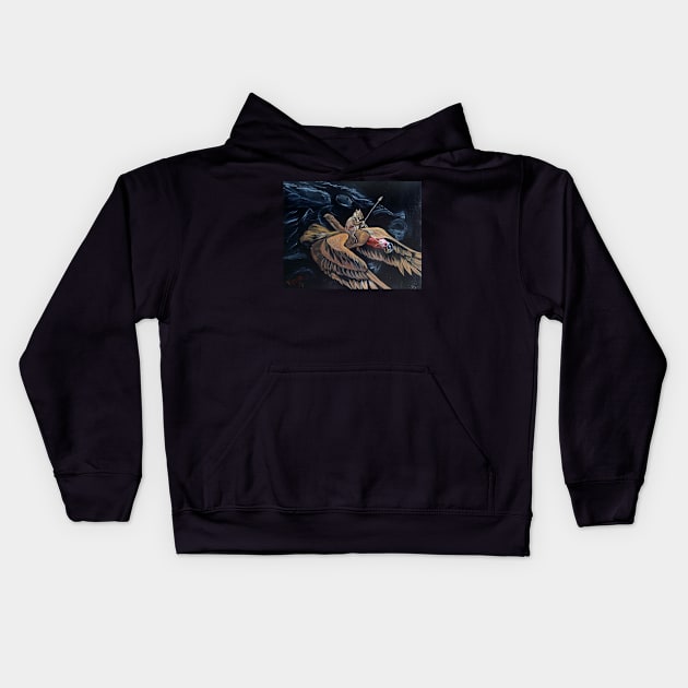 Dreaming of flying with dragons Kids Hoodie by Kevin Tickel